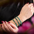 Mini verre luciole bleu sarcelle x bracelet fil rouge